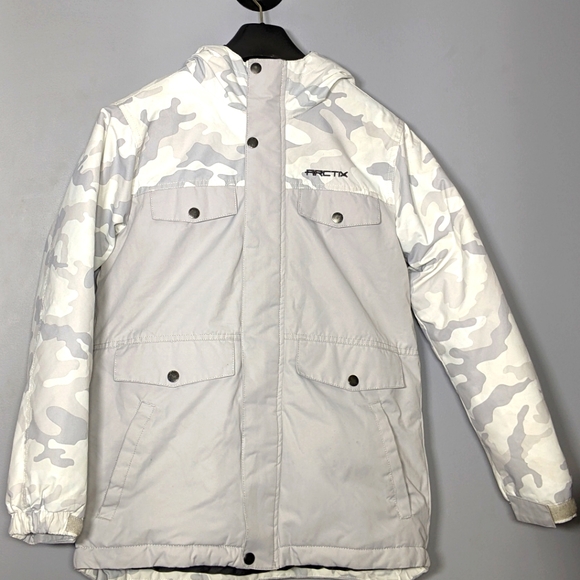 NEW ARCTIX boys Slalom Insulated Winter Jacket Large (14-16) camo cloud white - Picture 1 of 2